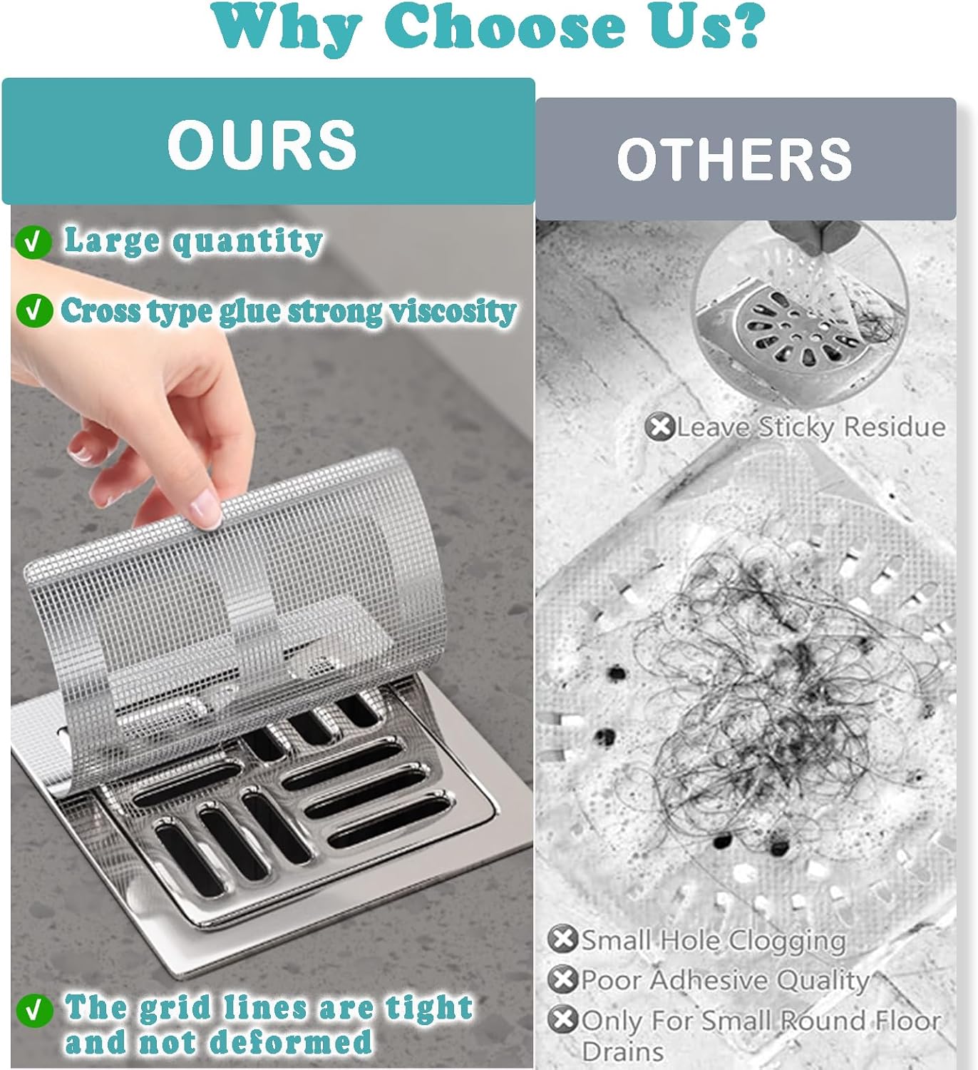 35 pcs Disposable Shower Drain Hair Catcher with Waterproof Glue