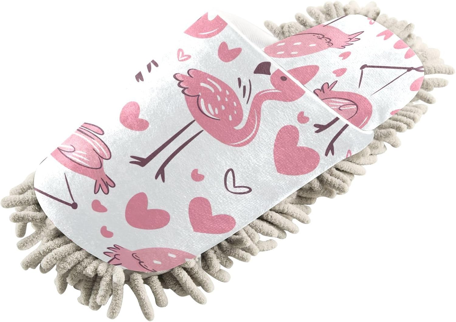 Zhirexin Flamingo Mop Slippers for House Cleaning