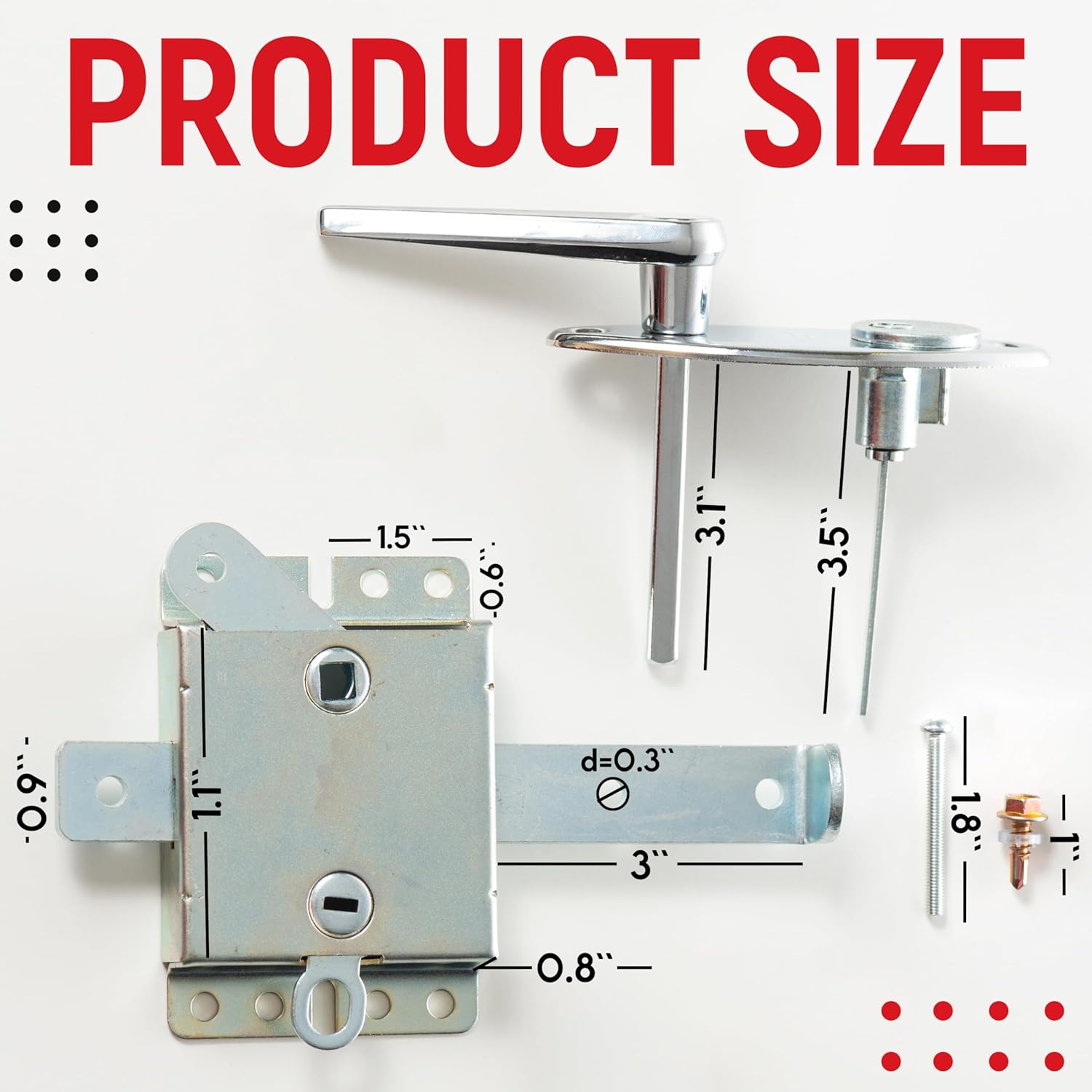 Granatan Garage Door Lock Kit with L-Handle and Slide Latch Mechanism