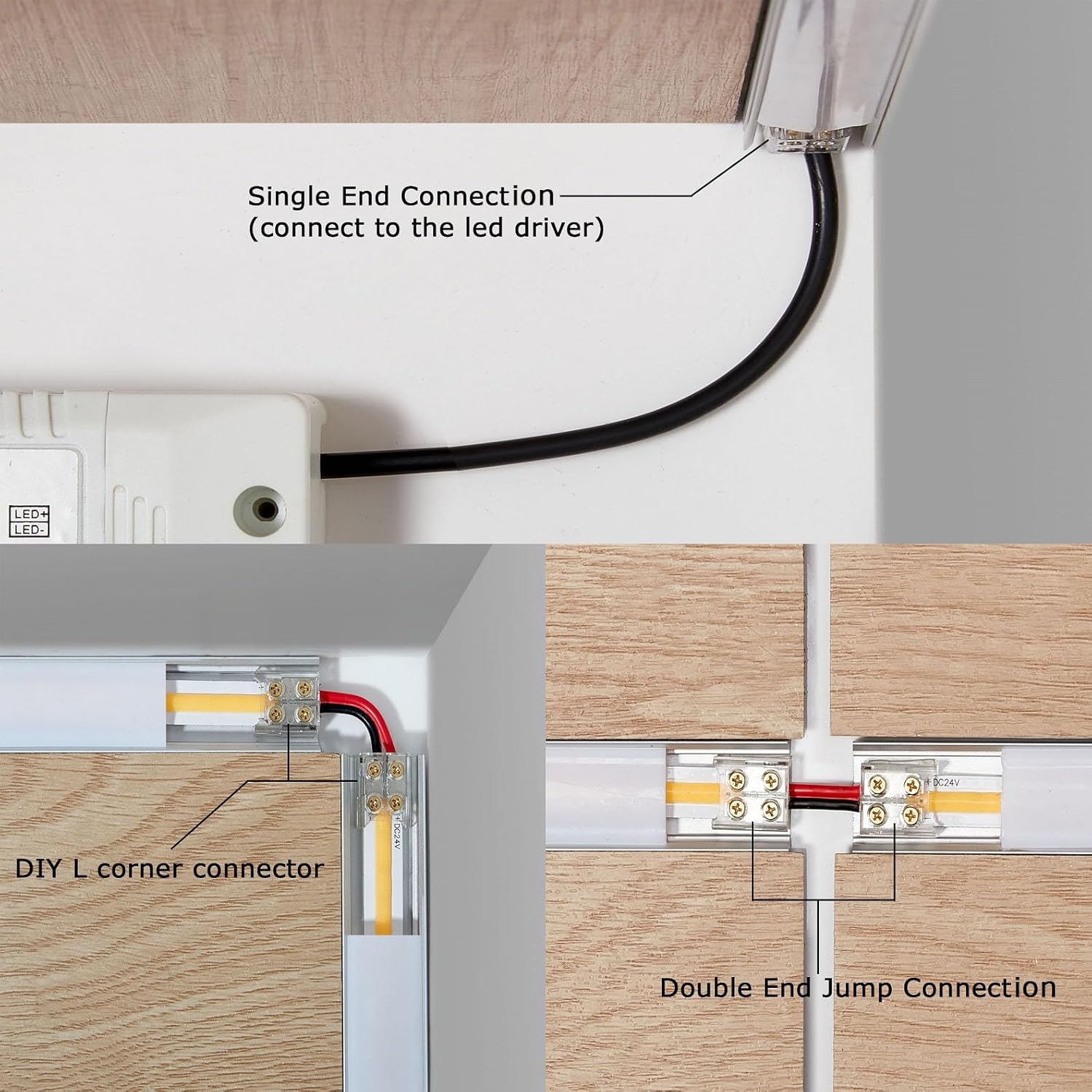 Threetwofour 10mm 2Pin LED Strip Connector 15Pac