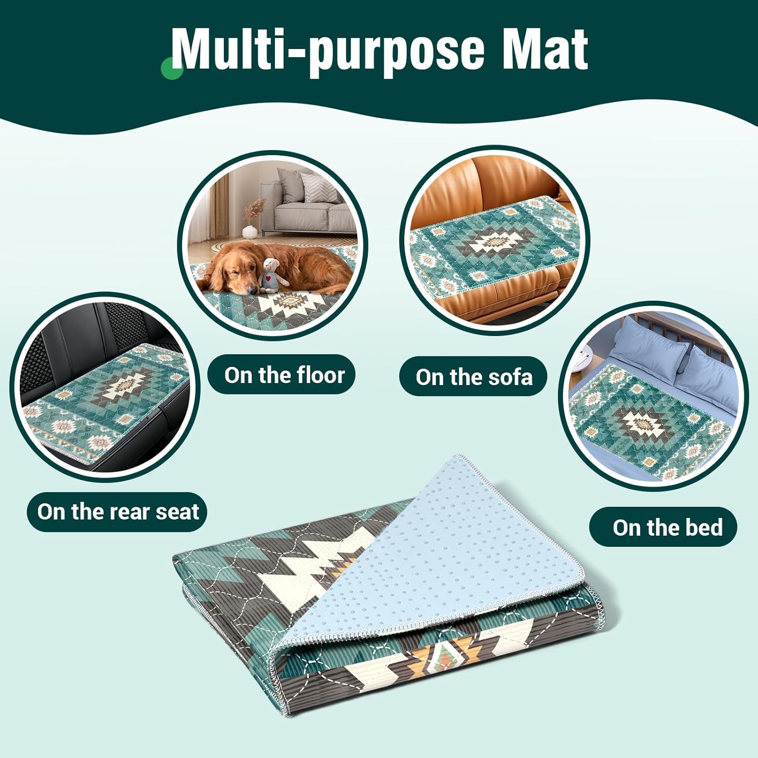 MILDPLUS Washable Bed Pads 34X52 Reusable Underpads with Printed Design
