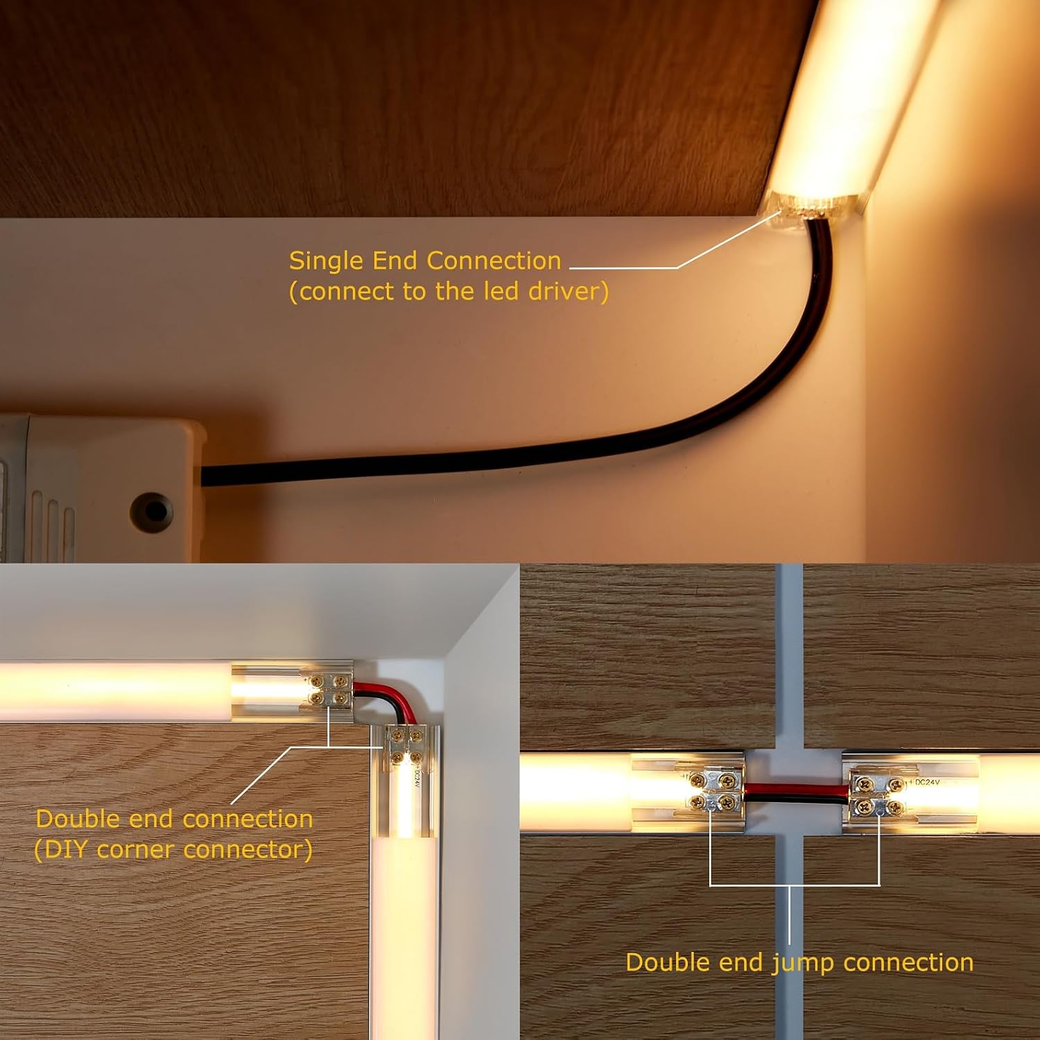 Threetwofour 10mm 2Pin LED Strip Connector 15Pac