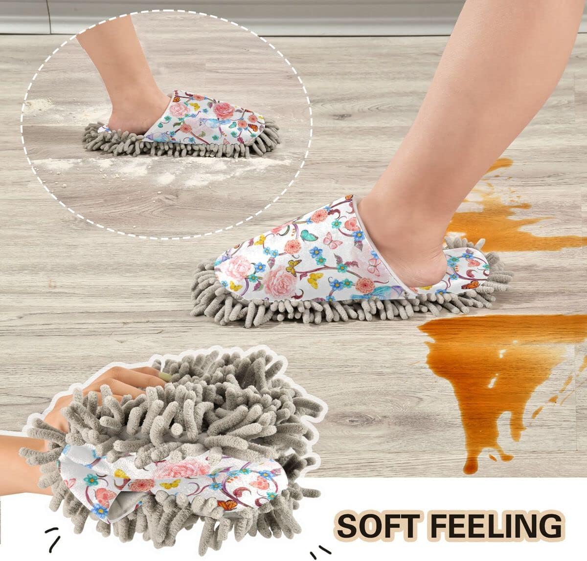 DOMIKING Mop Slippers with Microfiber Sole 1