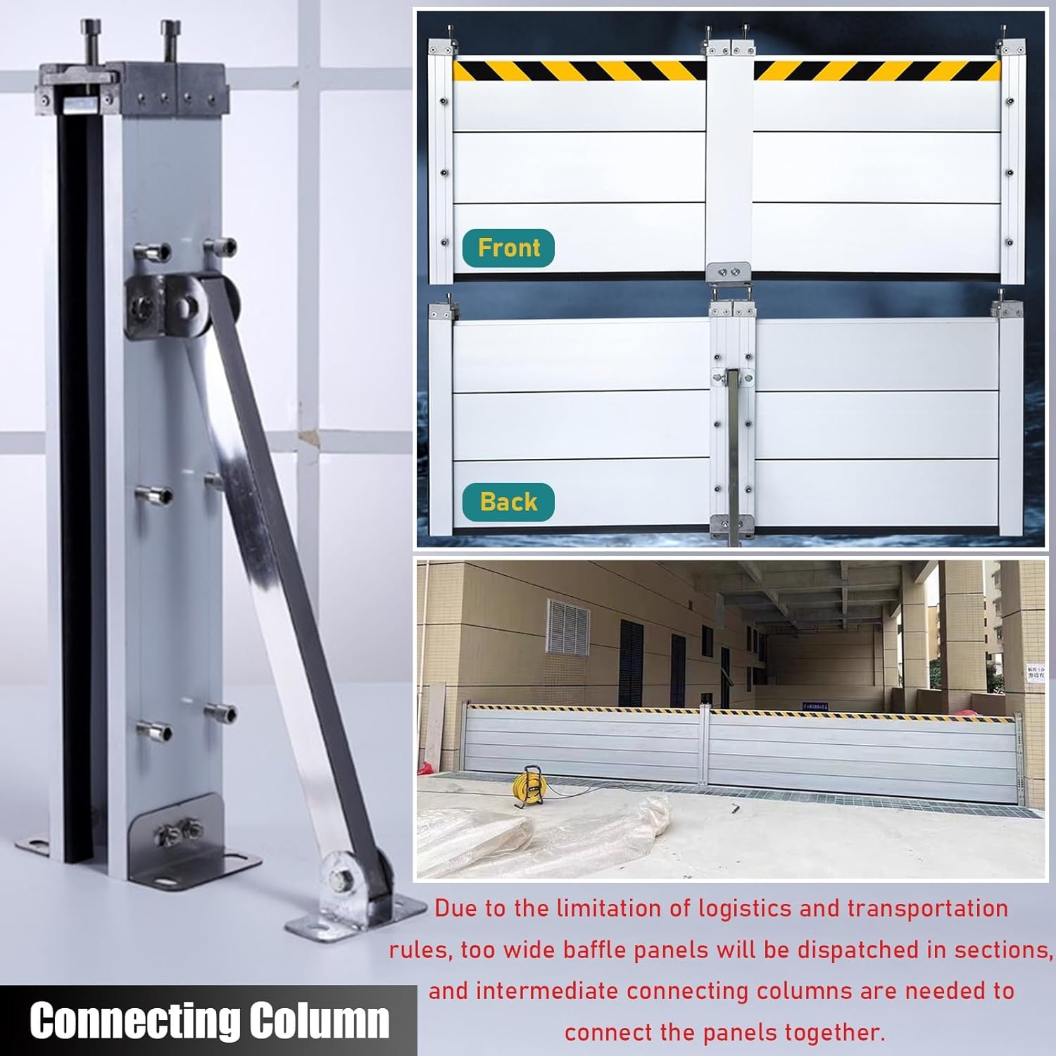 High Flood Control Baffle Door Barrier with Aluminum Gate