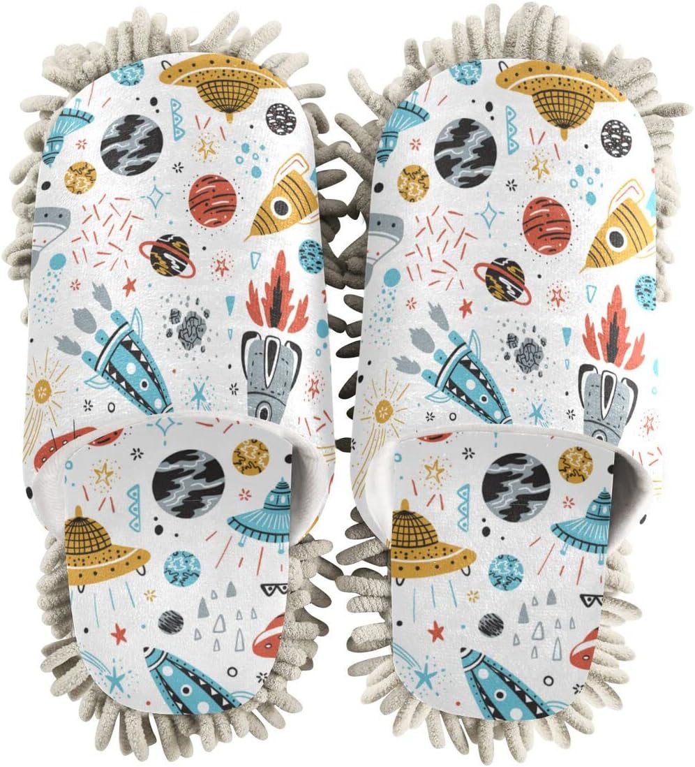 DOMIKING Mop House Slippers for Women and Men