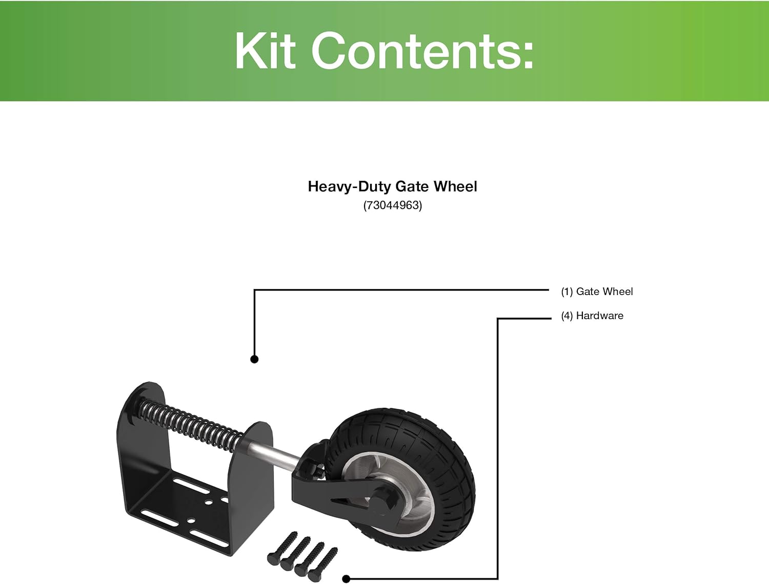 Barrette Outdoor Living 73044963 Heavy-Duty Gate Wheel Black