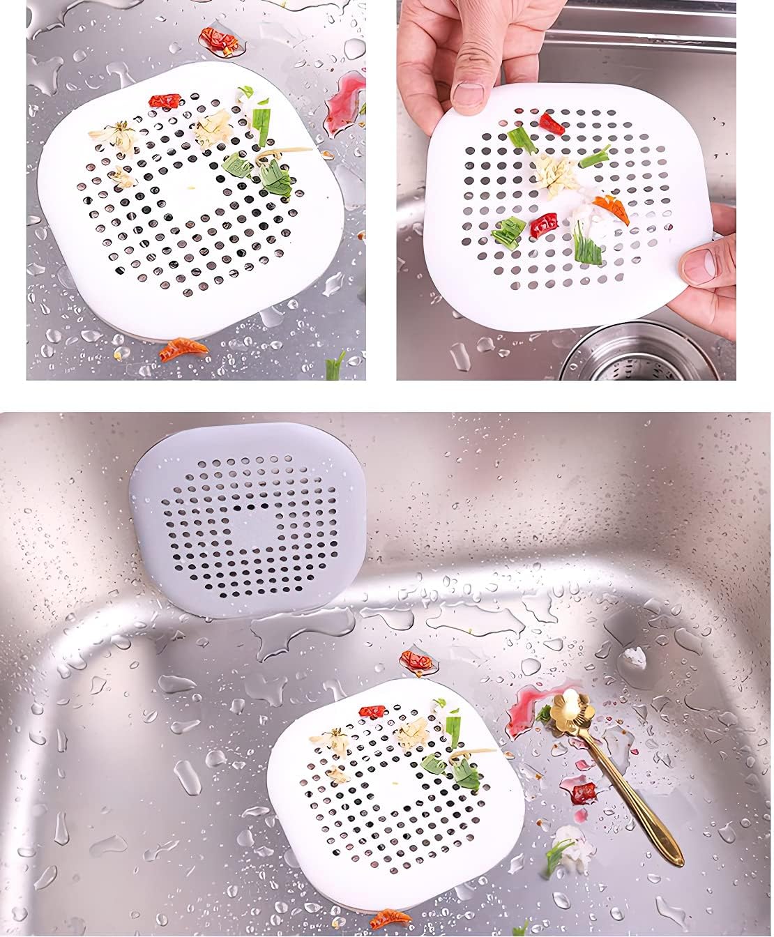 Philbinden 2-Piece Shower Drain Hair Catcher with Sucker