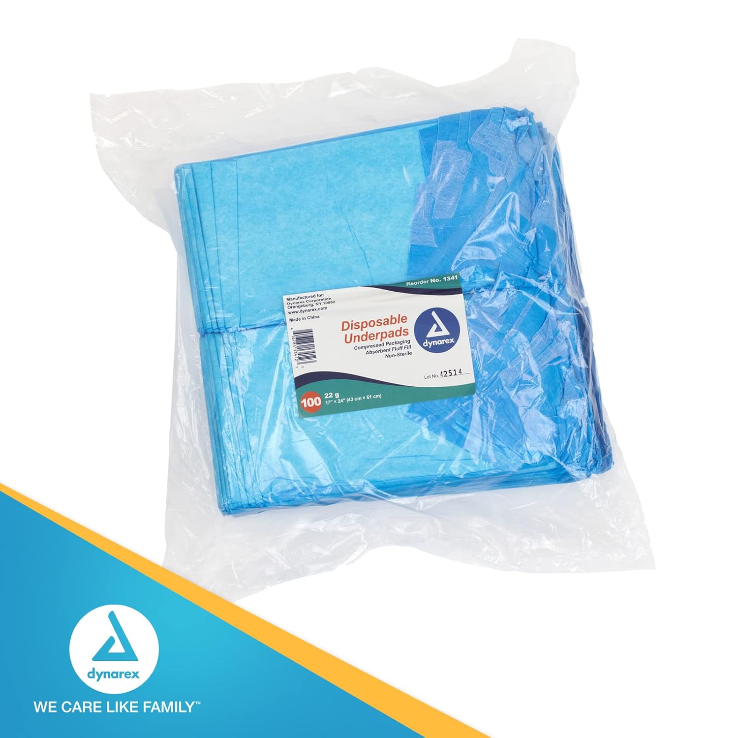 Dynarex Disposable UnderPad 17 x 24 22g 100 Count