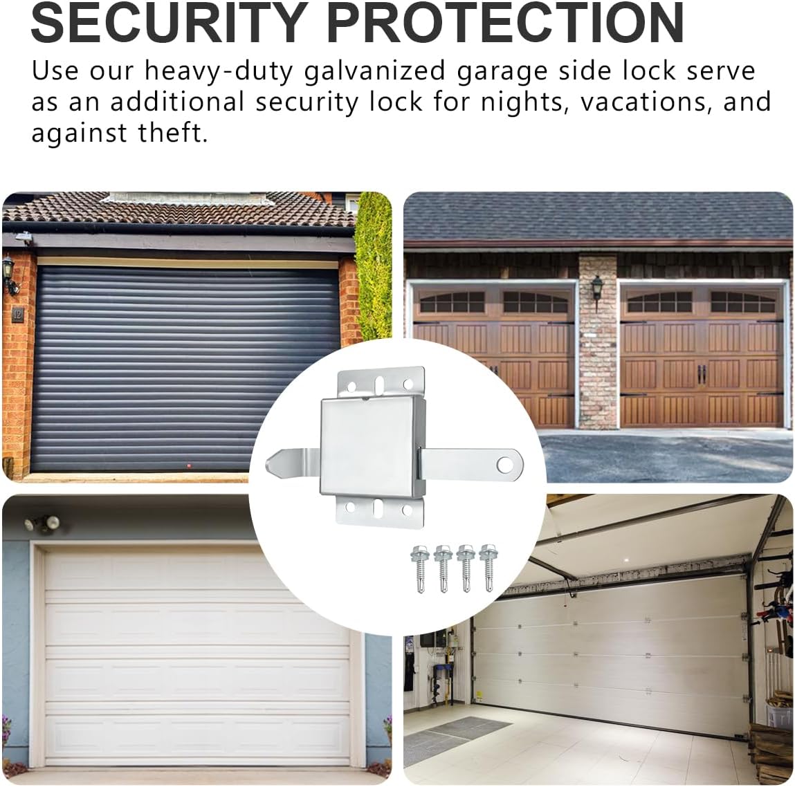 Garage Door Side Lock Inside Deadlock 2-Pack