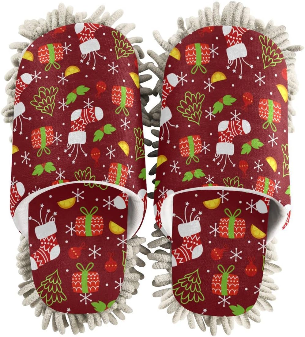 DOMIKING Mop House Slippers for Women Floor Cleaning Duster Shoes