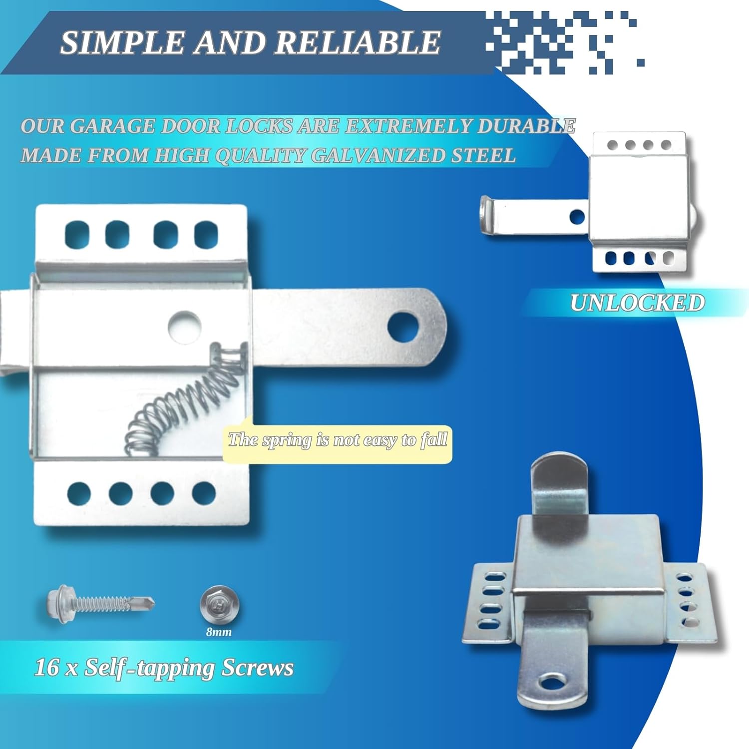 Renugaley 2 Pack Heavy Duty Garage Door Side Lock
