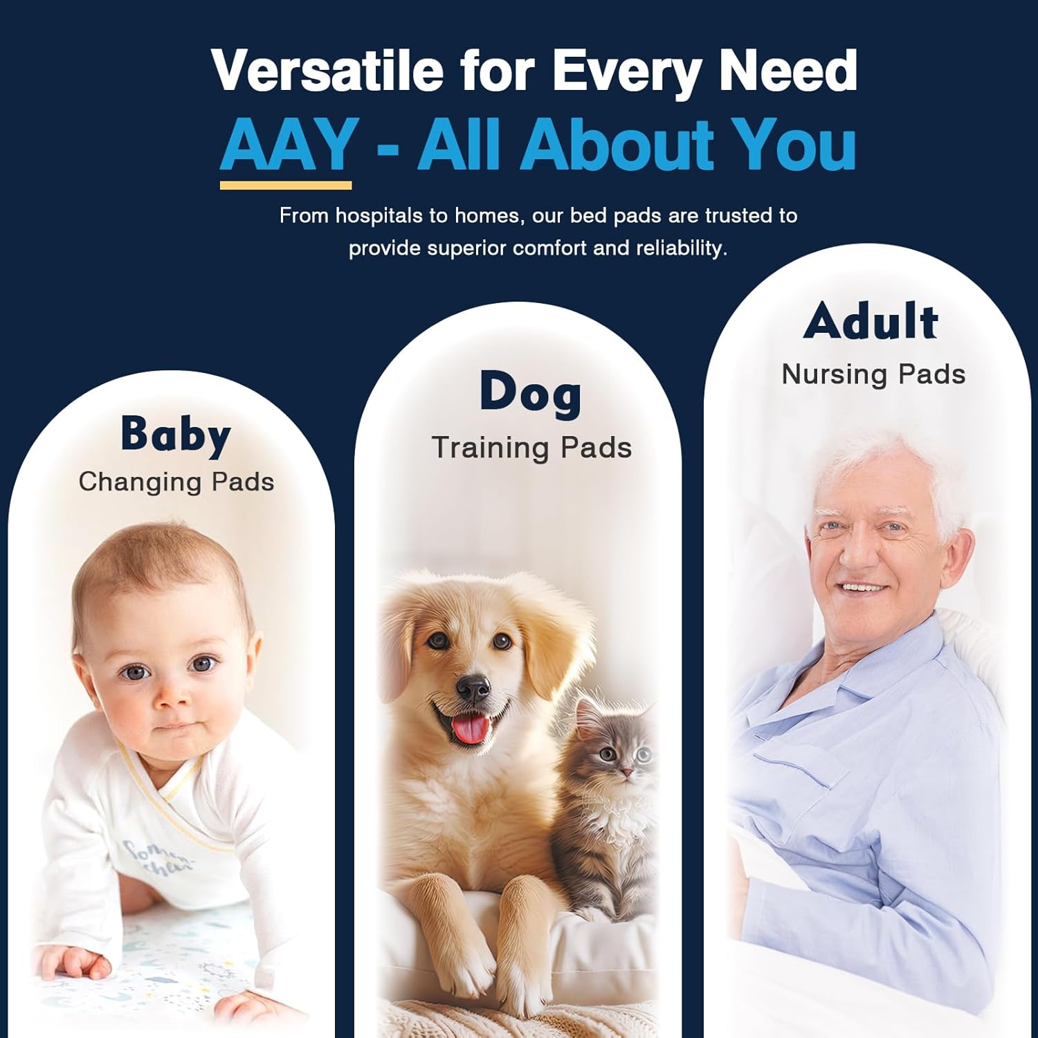 AAY Disposable Bed Pads 30X36 100pcs Tear-Resistant Incontinence Pads