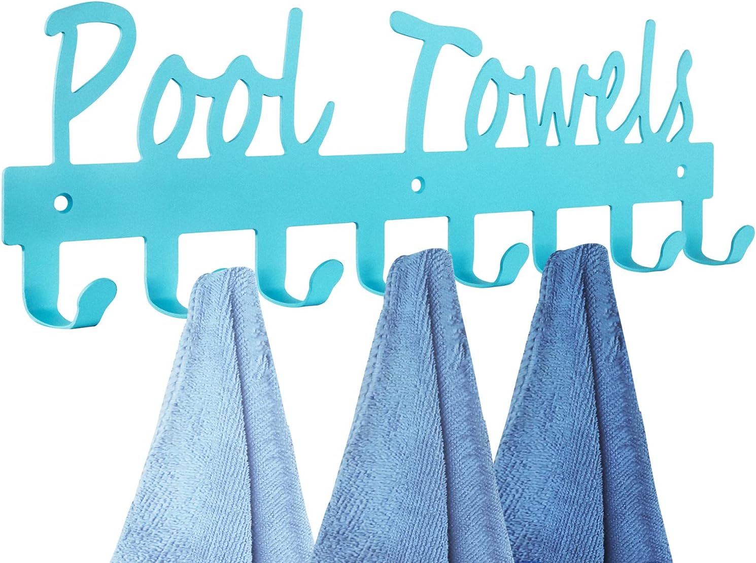 Pool Towel Rack with 8 Hooks for Bathroom and Outdoor Use