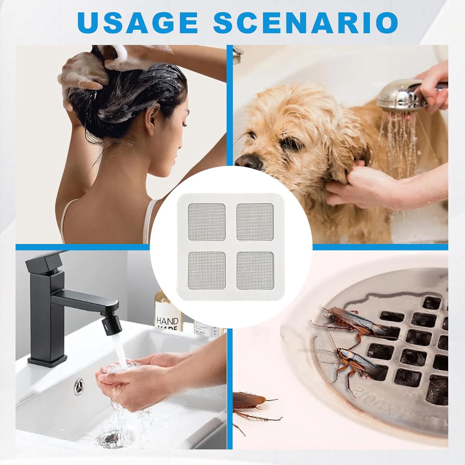 50Pcs Disposable Hair Catcher for Shower Drain Bathroom Kitchen Use