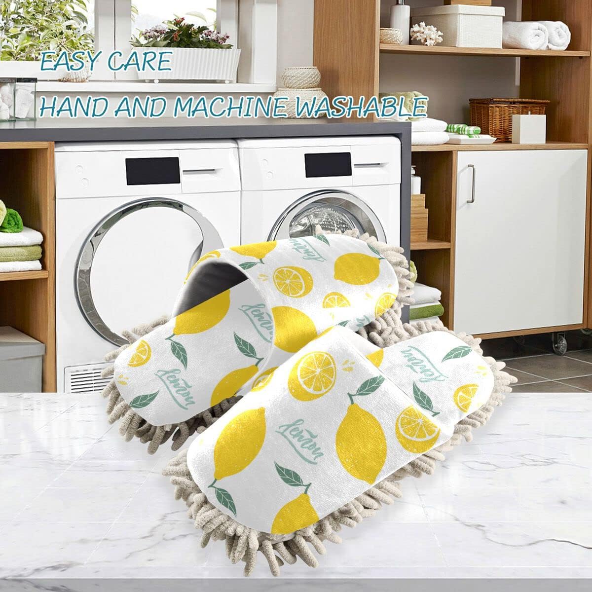 DOMIKING Floor Cleaning Slippers for Women and Men