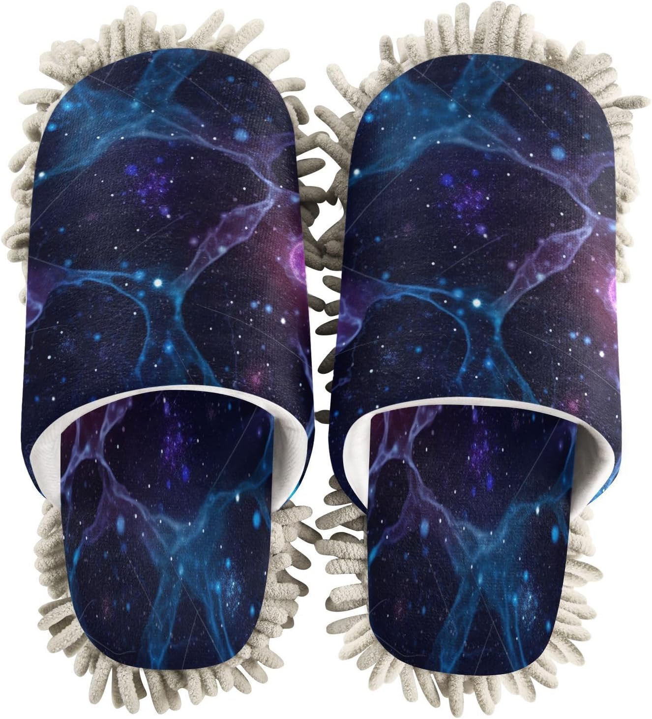 Zhirexin Blue Microfiber Mop Slippers For Men Women