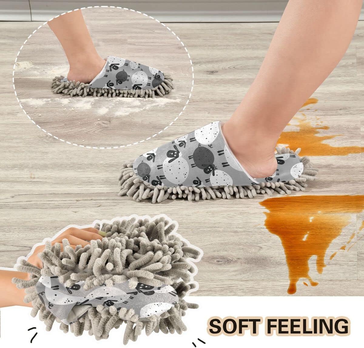 DOMIKING Mop House Slippers for Cleaning