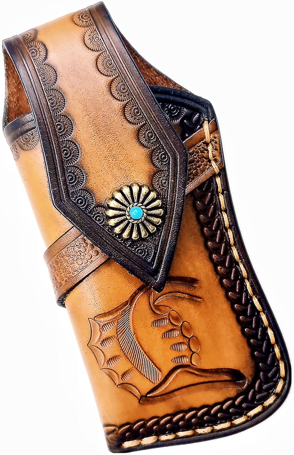 COHOMELARS Genuine Leather Knife Sheath for 45-51 Folding Knives
