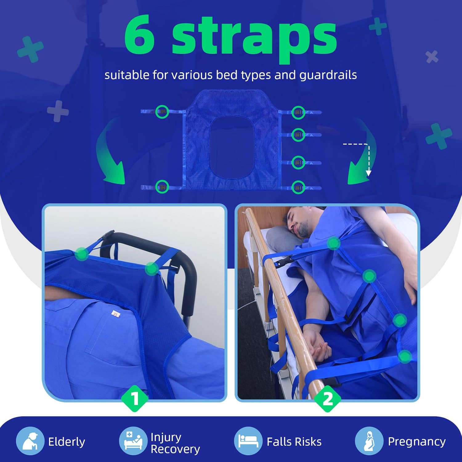 OISNSOIN Positioning Bed Pad with Handles 31x29 Incontinence Mattress 1