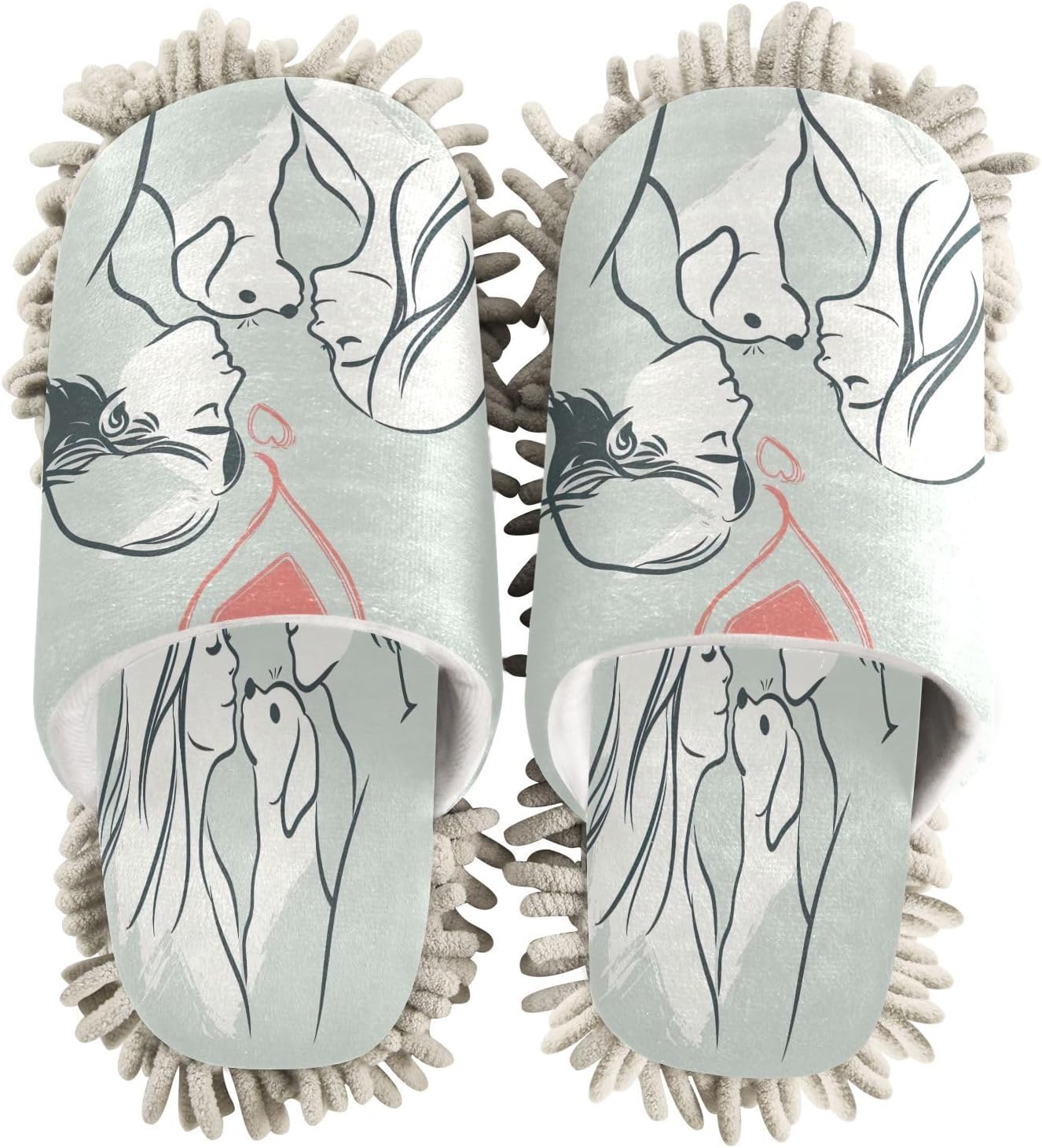 Zhirexin Comfortable Cleaning Mop Slippers for Men Women