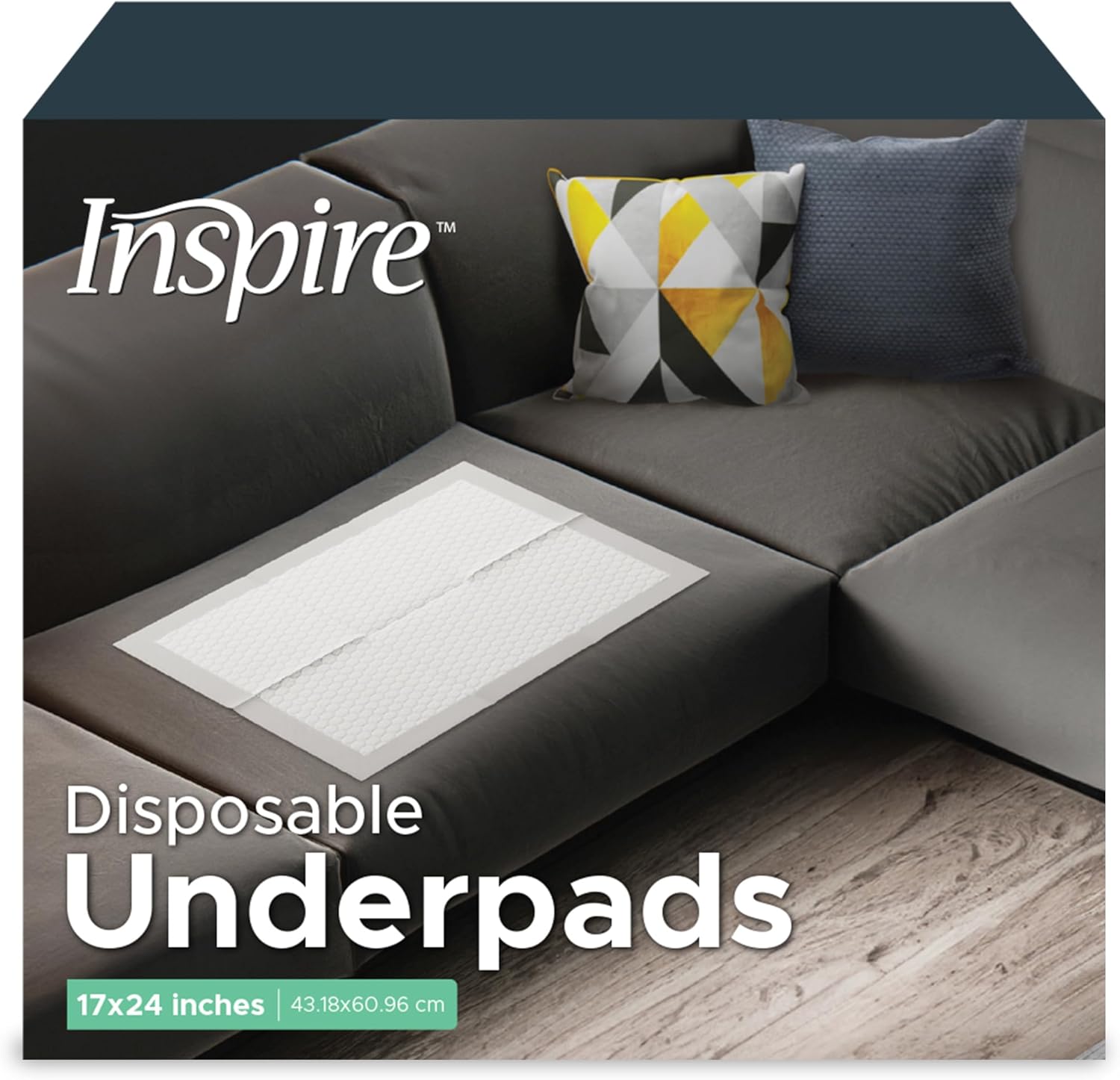 Inspire White Disposable Dog Pads 60 Count 24x17