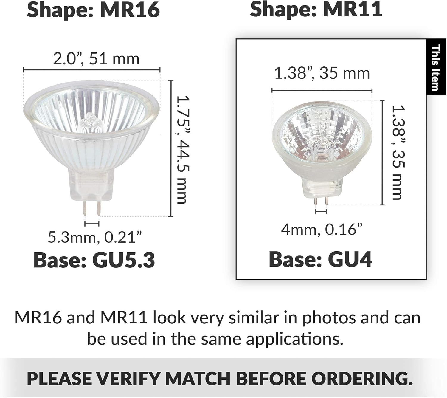 Simba Lighting 20W MR11 Halogen Spotlight Bulbs 6 Pack