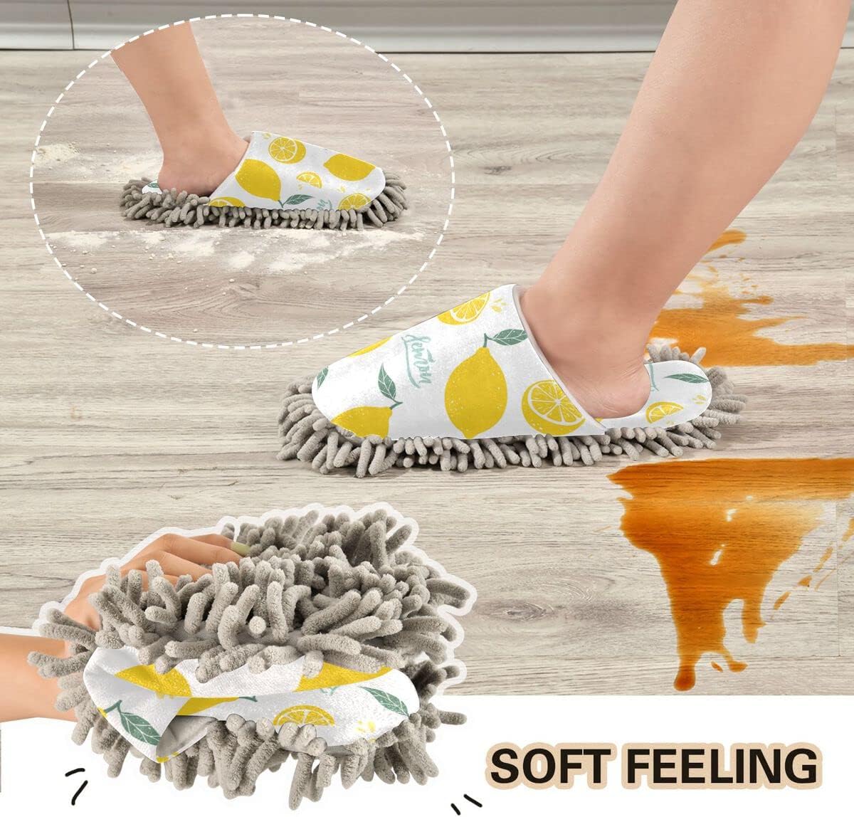 DOMIKING Floor Cleaning Slippers for Women and Men