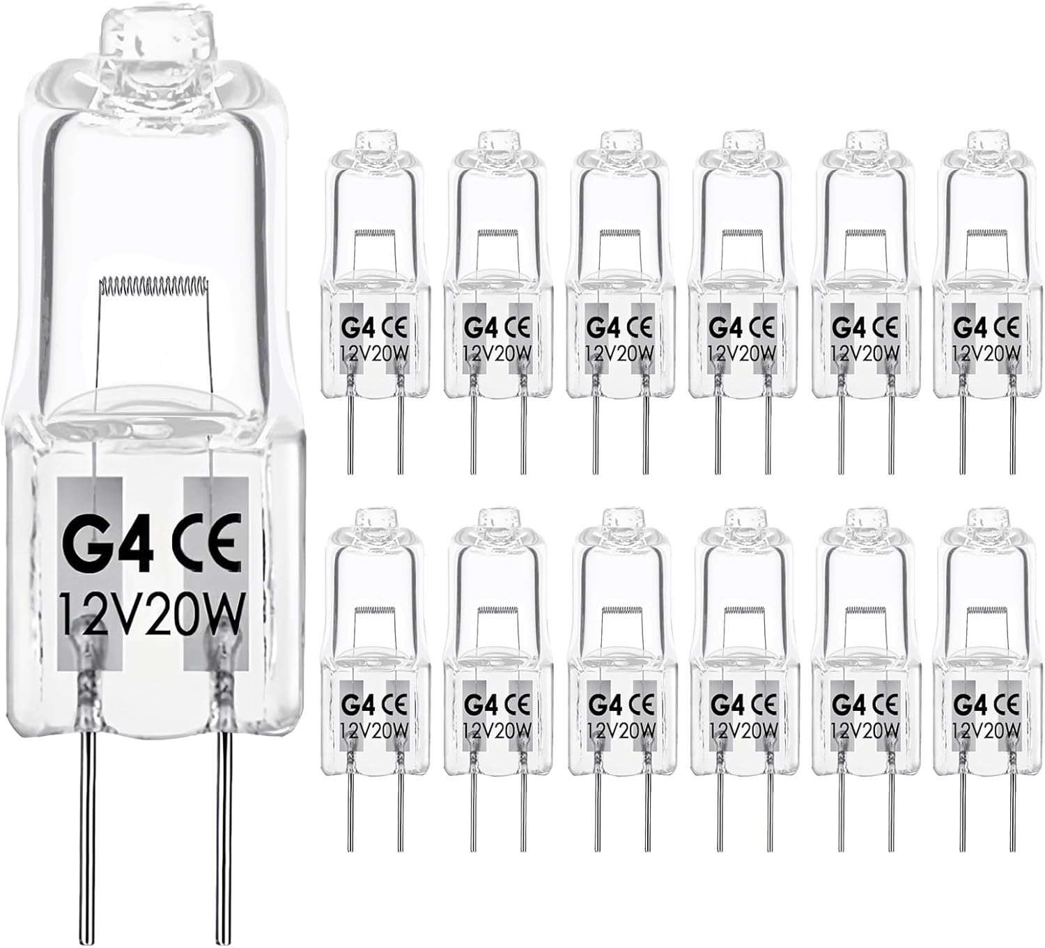 Snnalosses G4 Halogen 12V 20W Warm White Bulb 12 Packs