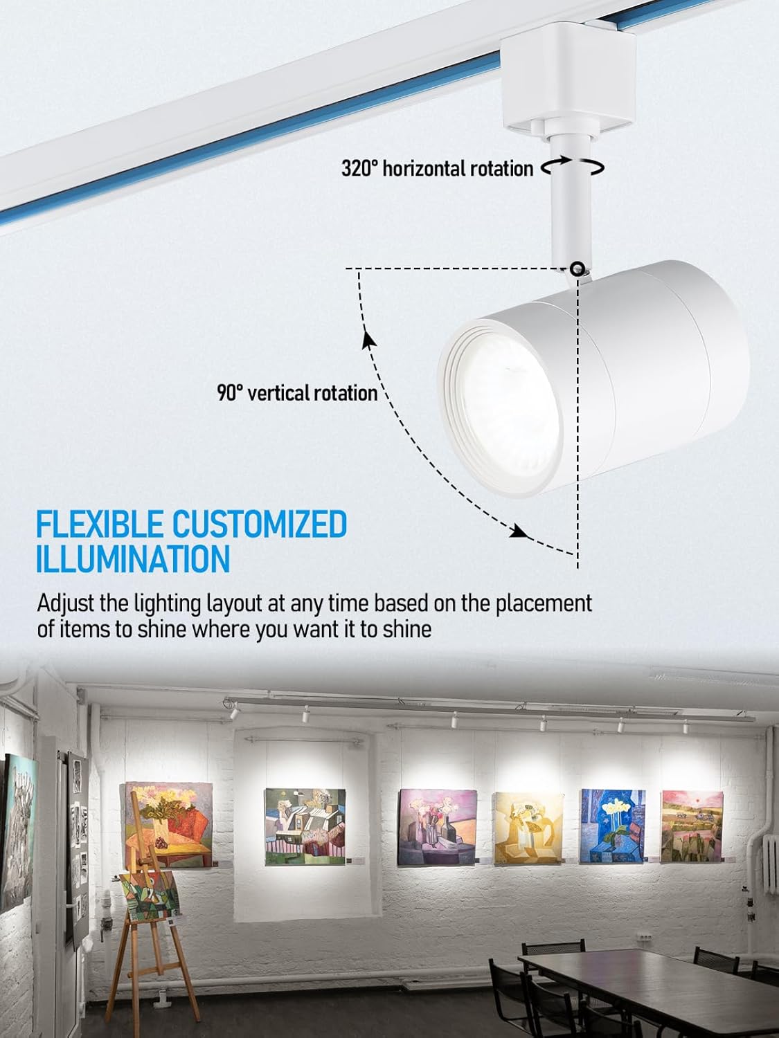 LEONLITE 4-Pack 85W LED Track Light Heads