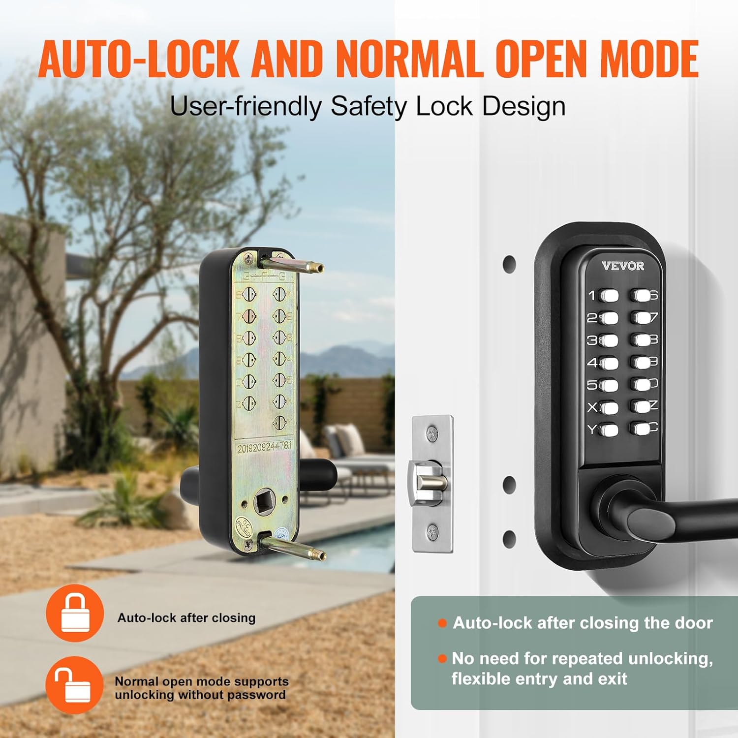 VEVOR Keyless Entry Door Lock with 14 Digit Keypad