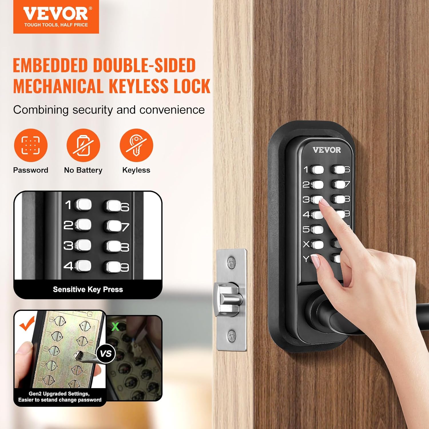 VEVOR Keyless Entry Door Lock with 14 Digit Keypad