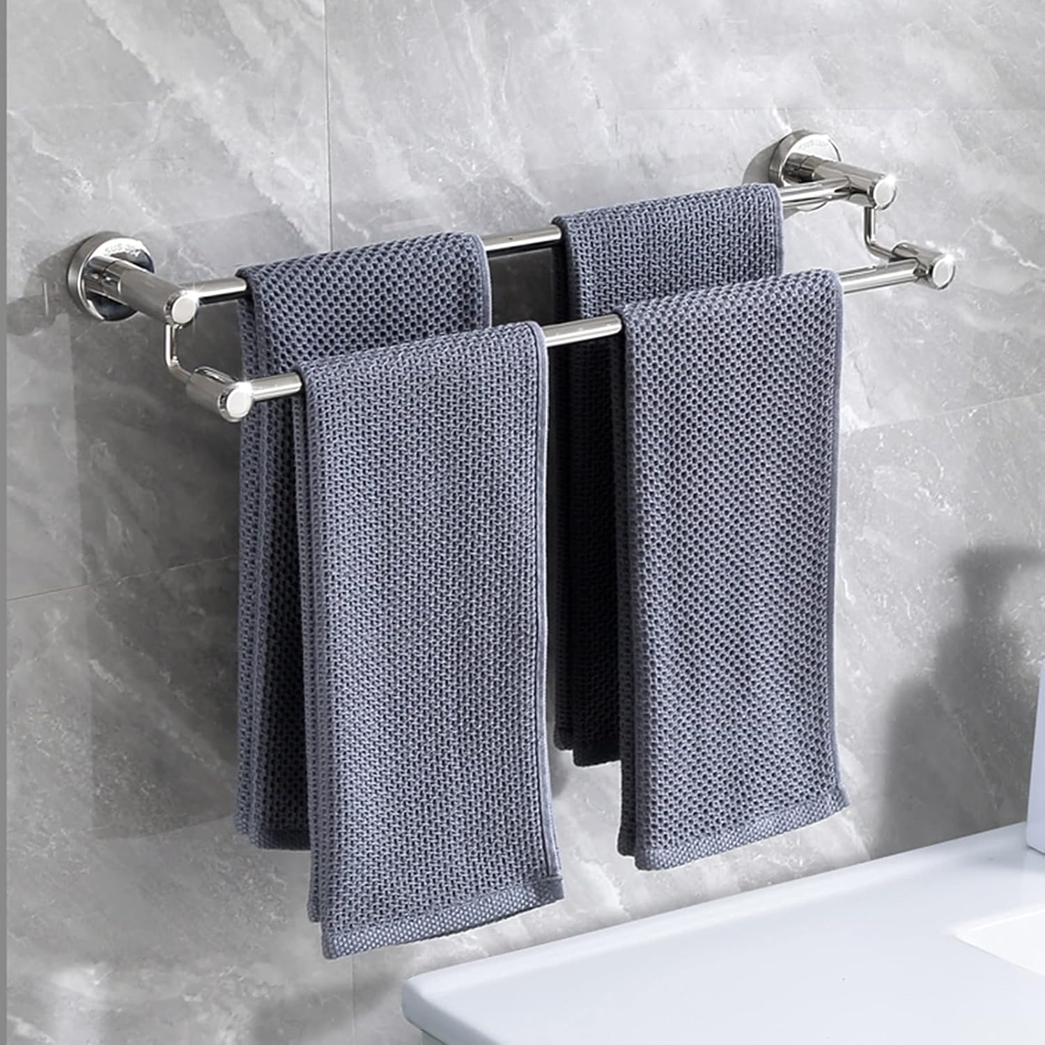 TiStm Wall Mounted Round Towel Rail 30Cm-110Cm Stainless Steel