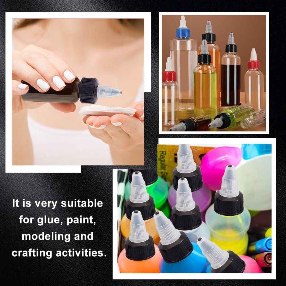 OLYCRAFT 100pcs Black Squeeze Bottle Cap Replacement
