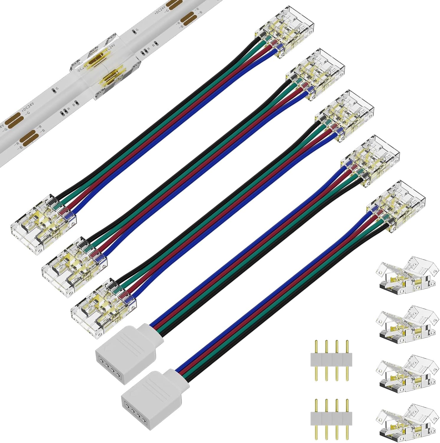 PAUTIX 10mm COB LED Strip Connectors 4 Pin