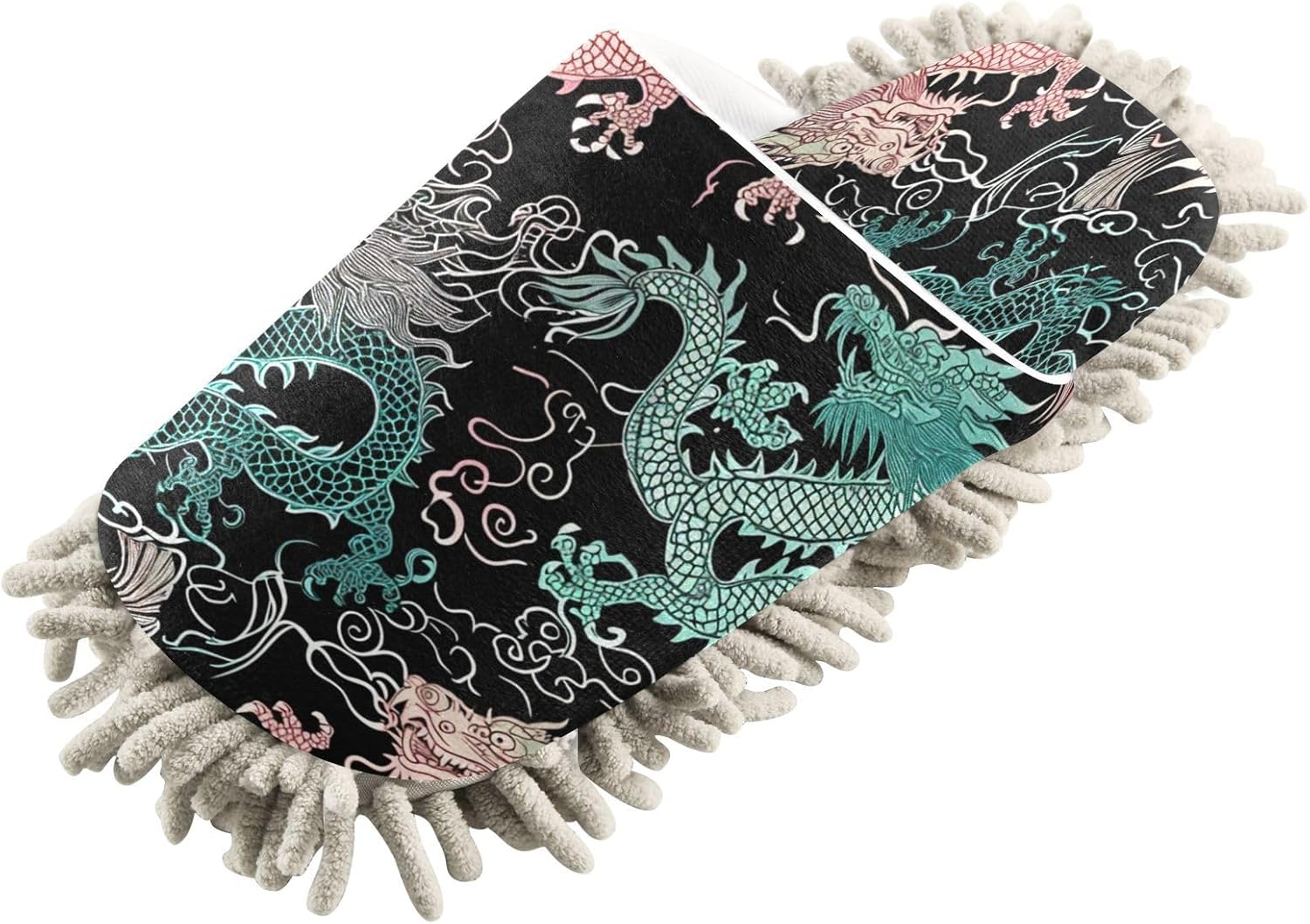 Zhirexin Colorful Dragons Microfiber Mop Slippers