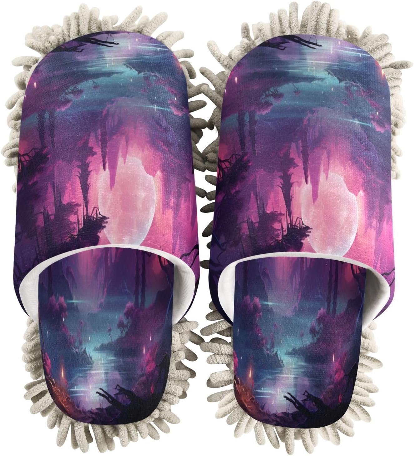 Zhirexin Dark Jungle Cleaning Slippers with Microfiber Mop