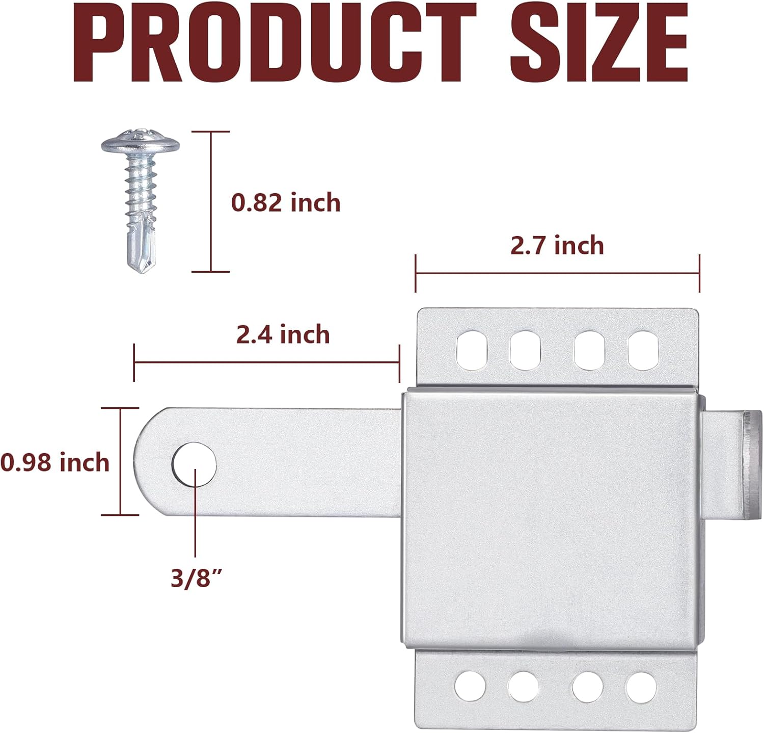 SIHAI Garage Door Slide Latch 2-Pack Heavy Duty Lock