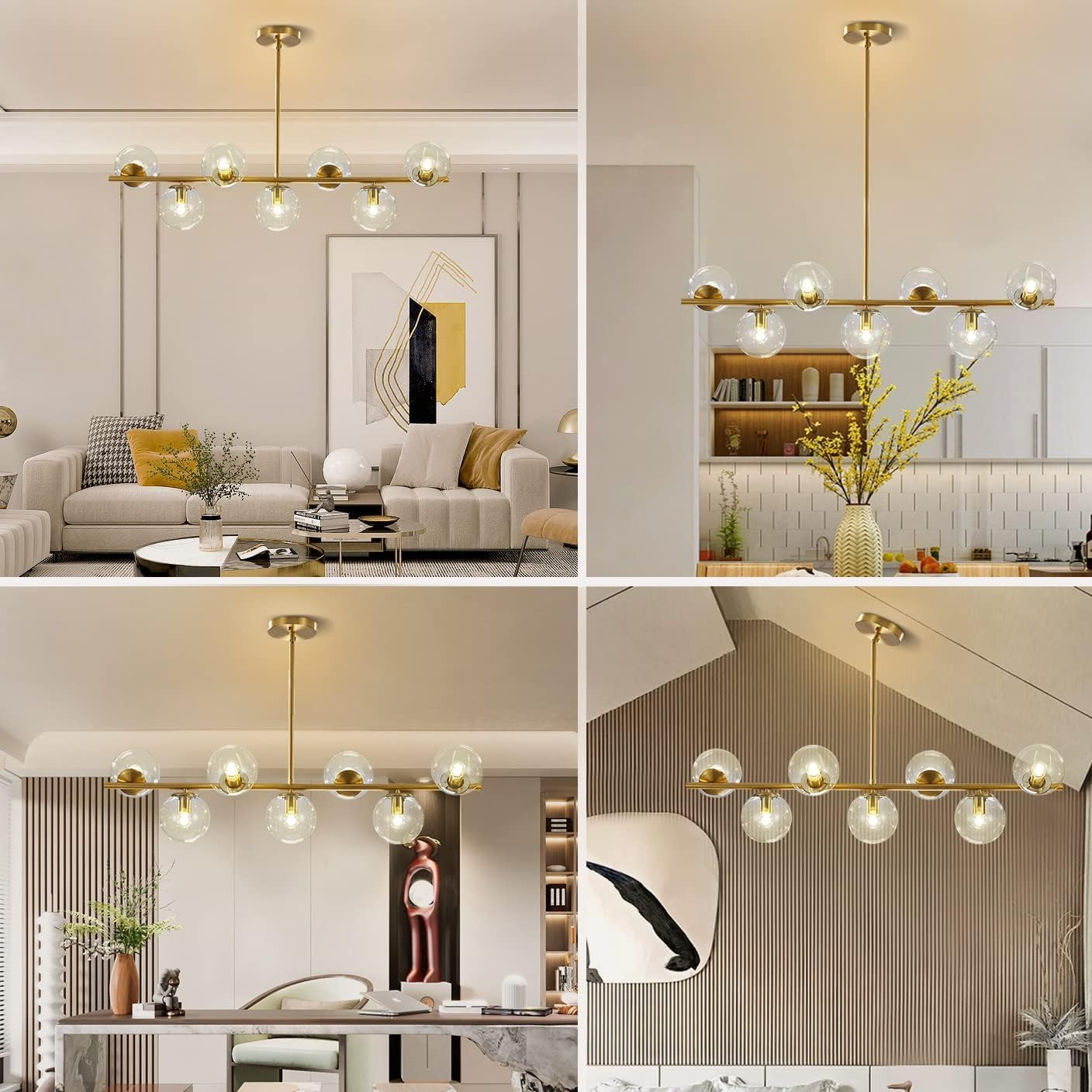 KCO 7-Light Clear Glass Globe Sputnik Chandelier 1