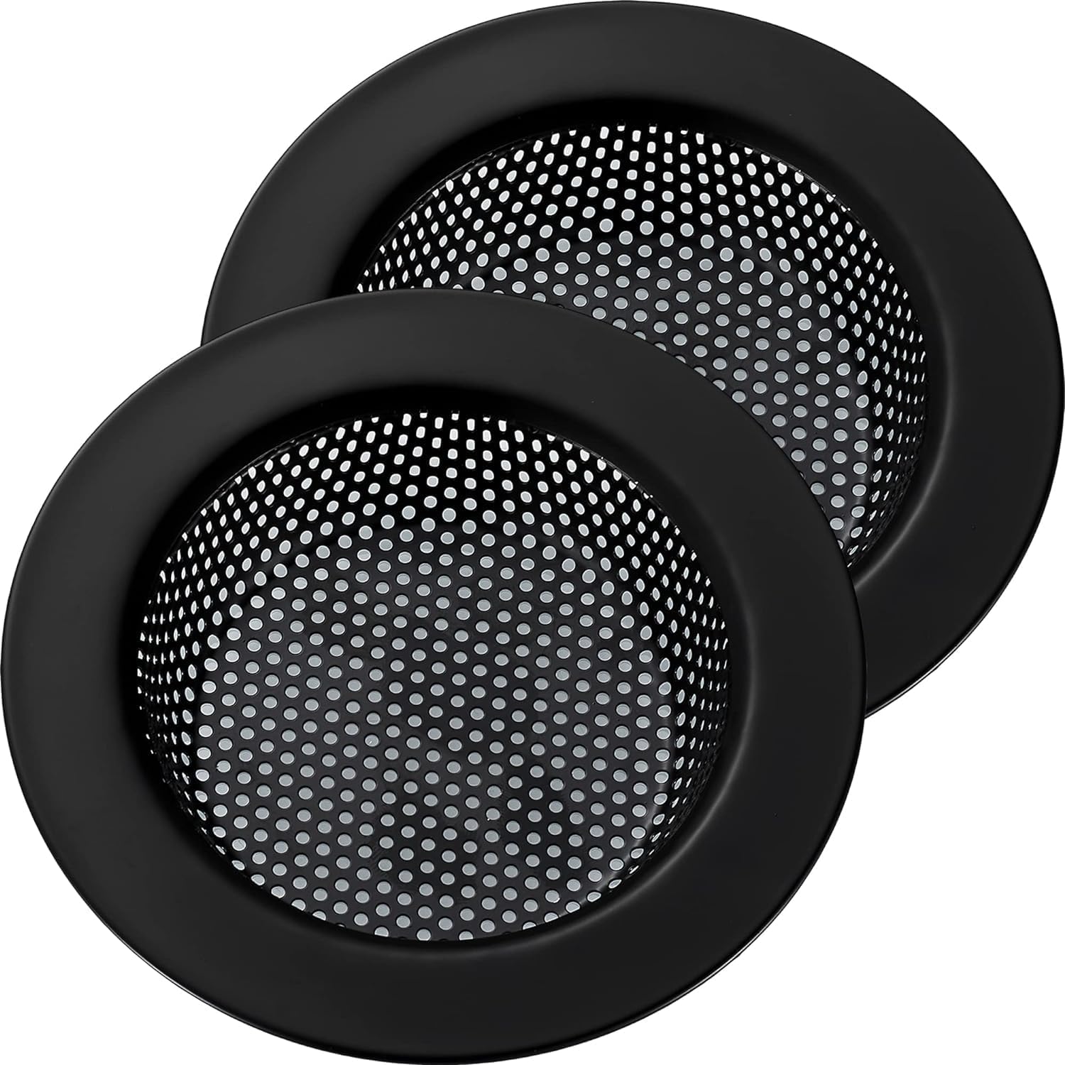 LASSHSWA 2 PCS Matte Black Sink Strainer with Large Rim