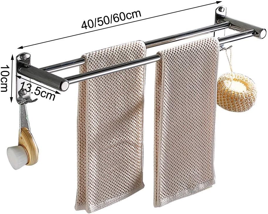 Stainless Steel Double Towel Bar Holder 60Cm 1
