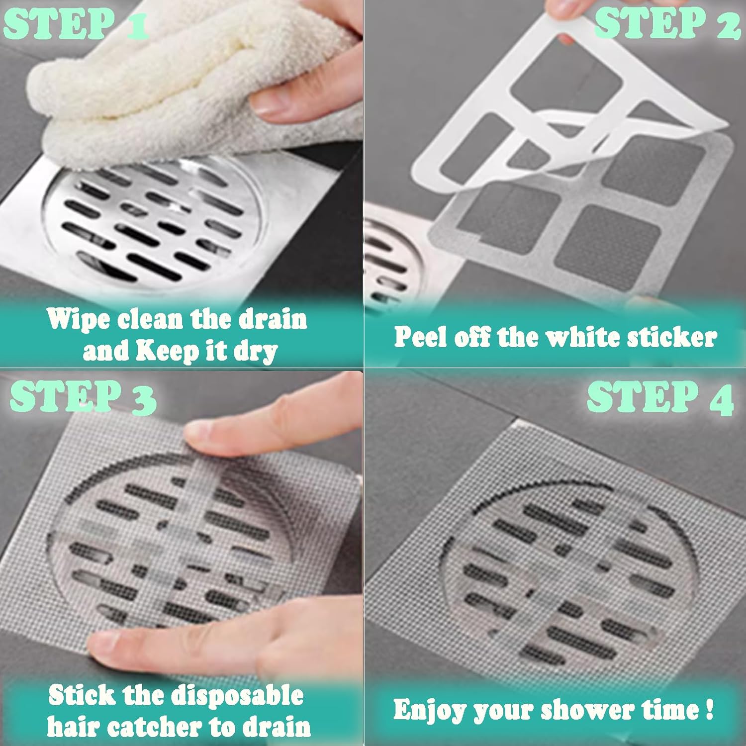 35 pcs Disposable Shower Drain Hair Catcher with Waterproof Glue
