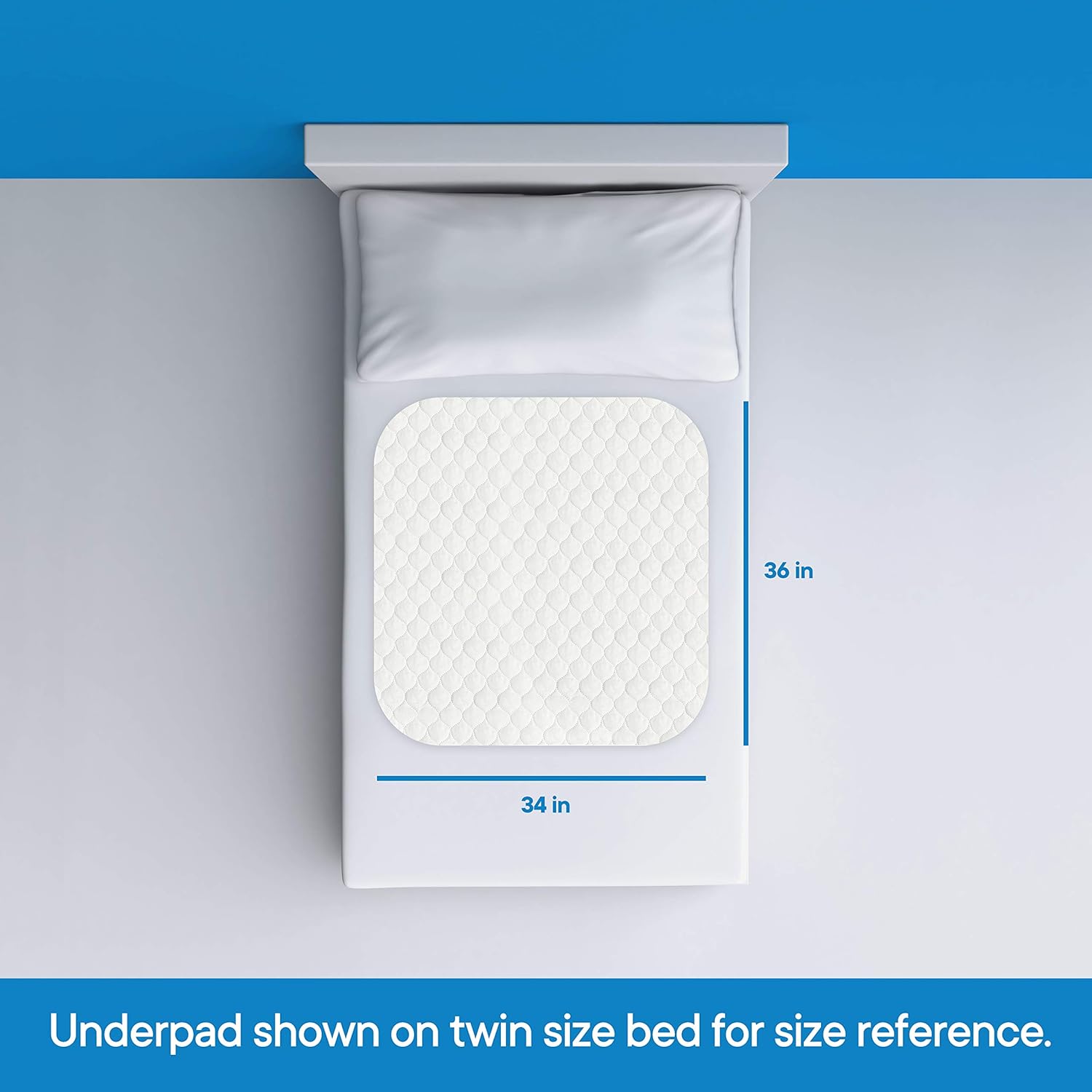 RMS Ultra Soft 4-Layer Waterproof Bed Pad - 36 x 34