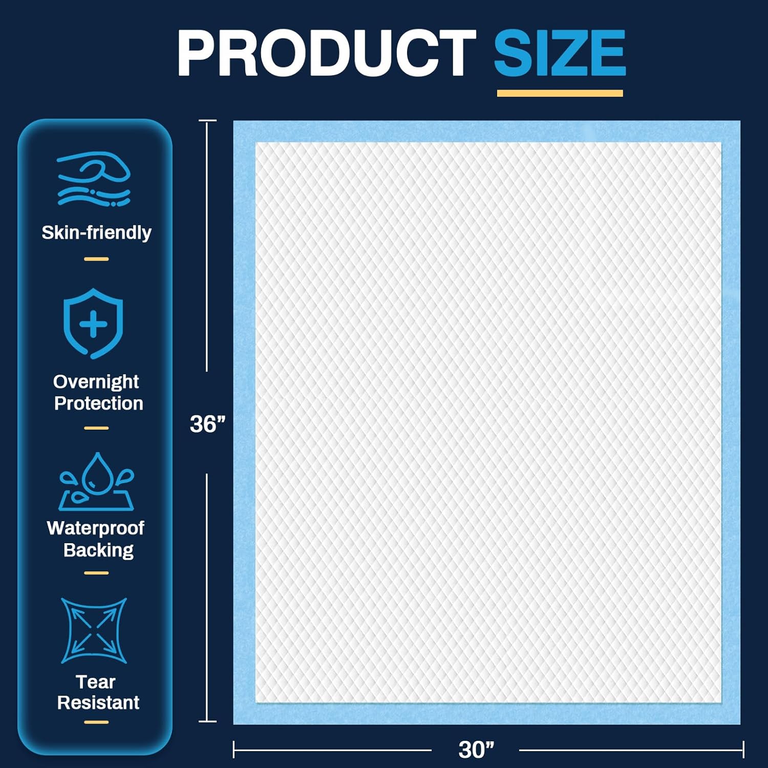 AAY Disposable Bed Pads 30X36 100pcs Tear-Resistant Incontinence Pads