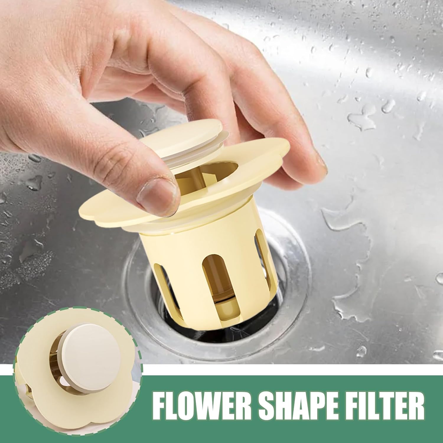 Freestanding Bathtub Drain Stopper with Flower Design 1