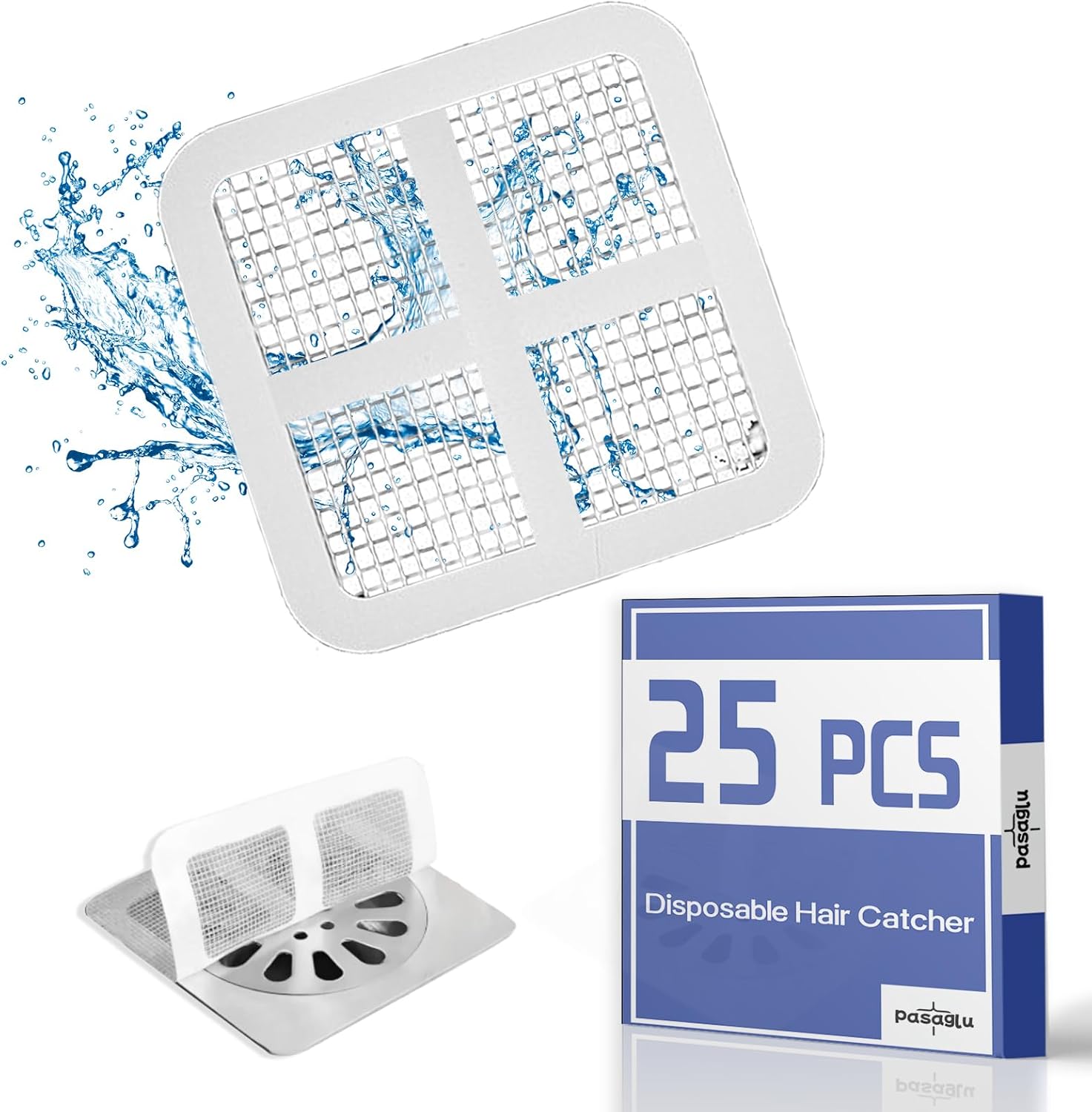 PASAGLU 4 x 4 Disposable Shower Drain Hair Catcher