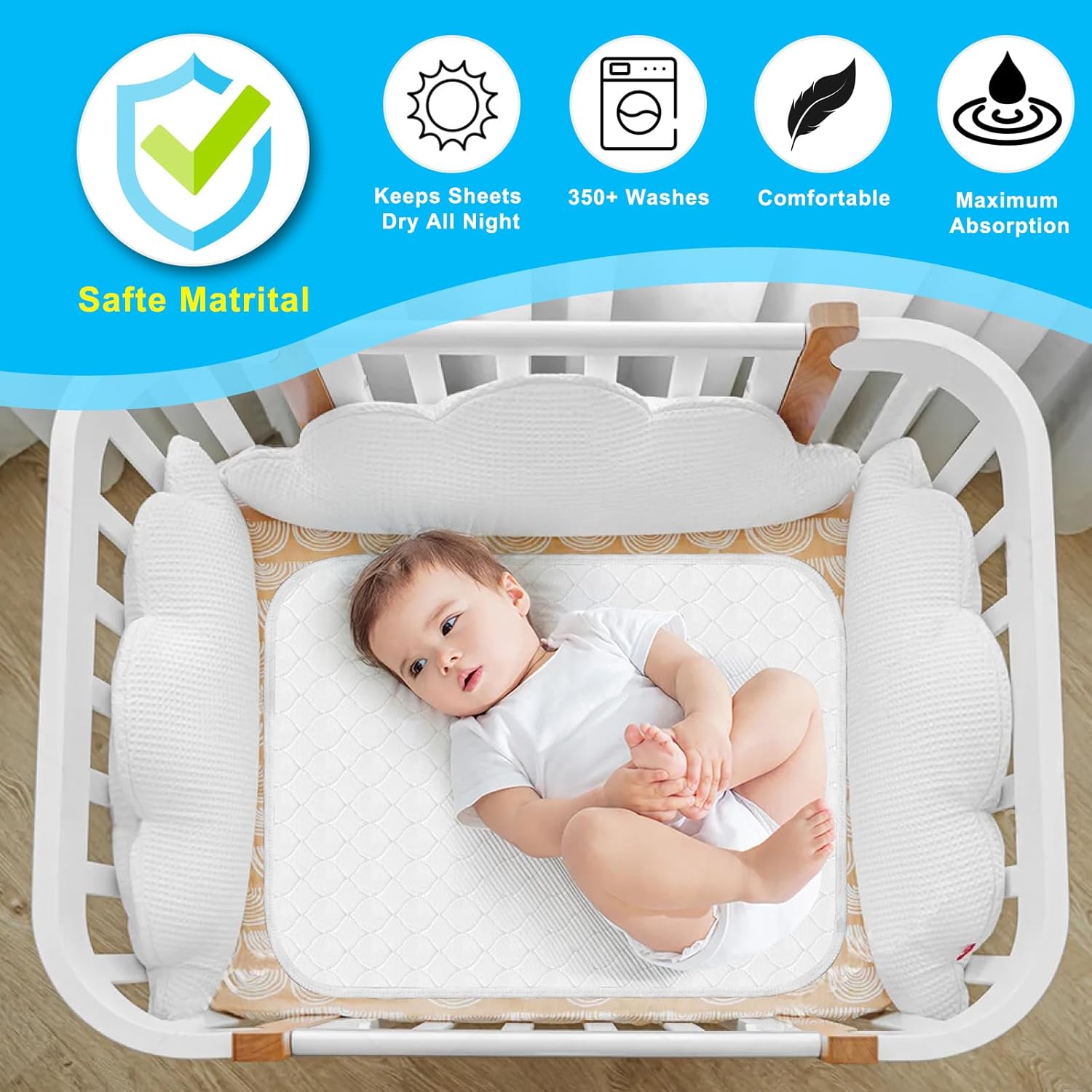 Brosive Washable Bed Pads 72x36 for Adults Kids Dogs