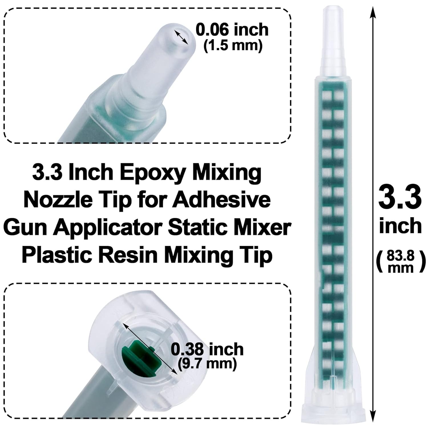 PAGOW 25Pcs 33 Inch Epoxy Mixing Nozzle