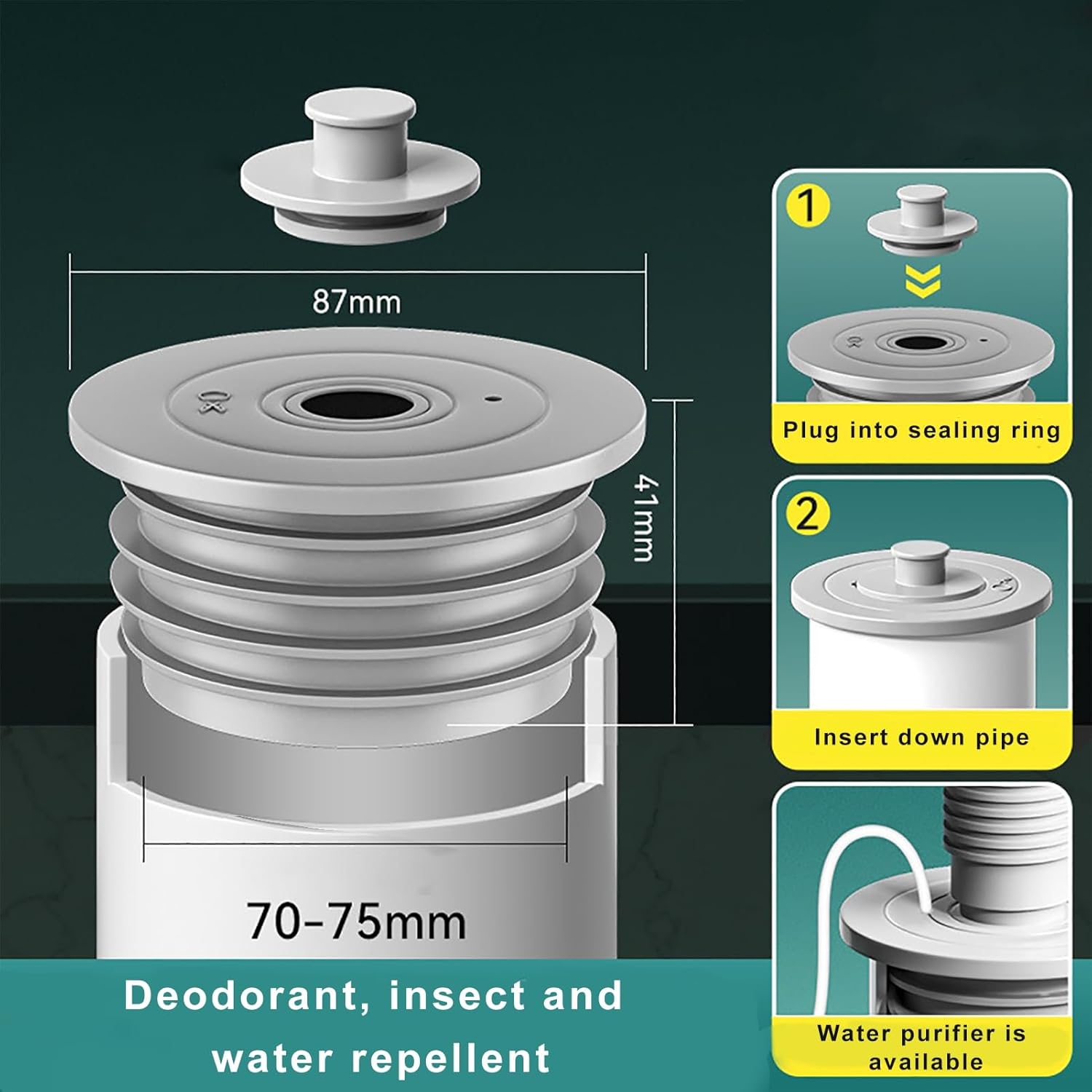 Tainrunse 6-Layer Seal Drain Stopper Silicone Bathtub Plug