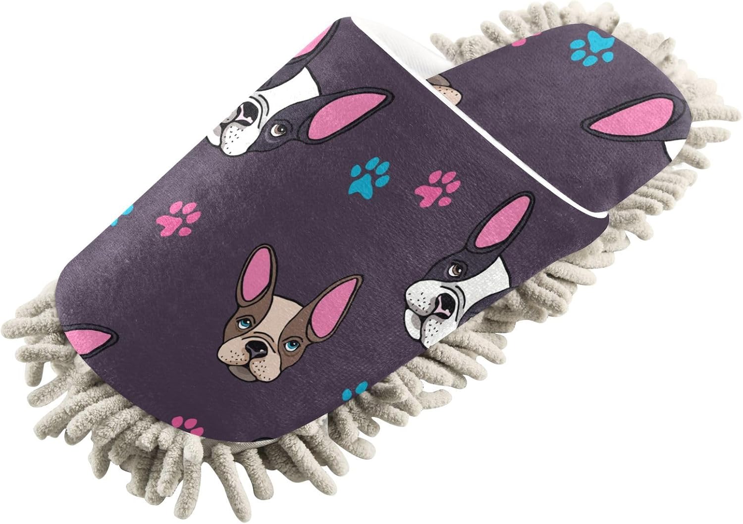 Sinestour French Bulldog Mop Slippers for Floor Cleaning