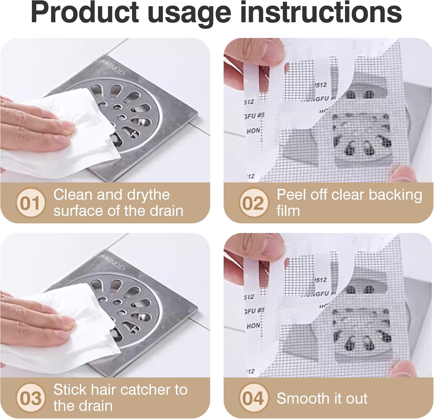 JESOT 12 Pcs Disposable Shower Hair Catcher Stickers